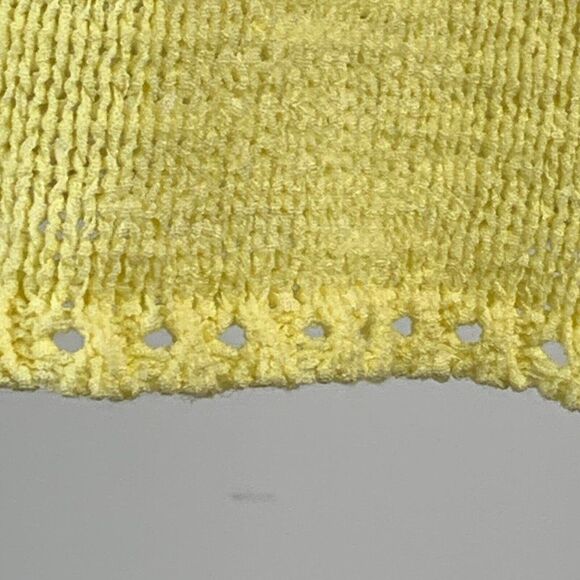 Coldwater Creek sz L Knit Sweater Tank Round Neckline Yellow Acrylic Blend - Picture 3 of 7